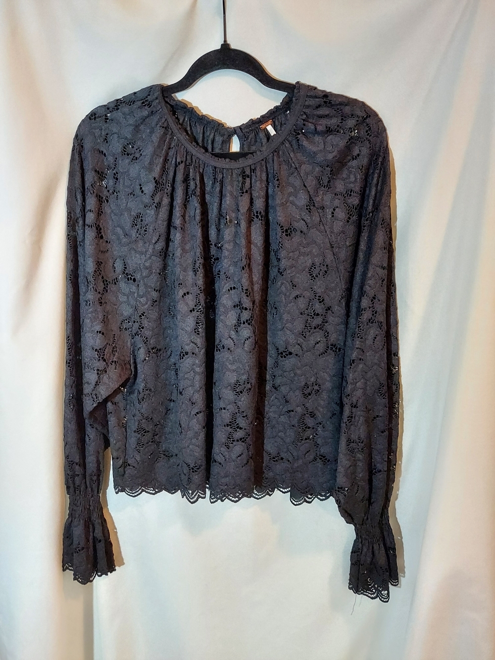 Free People Olivia Sheer Floral Lace Blouse
